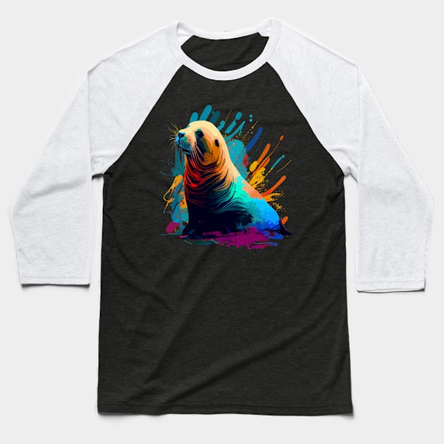 Sea Lion Baseball T-Shirt by JH Mart